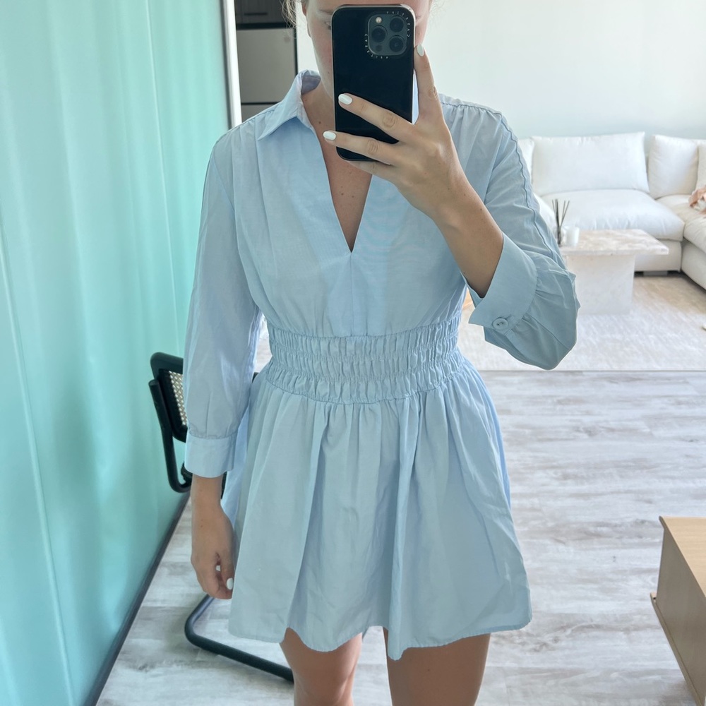 ZARA blue shirt dress